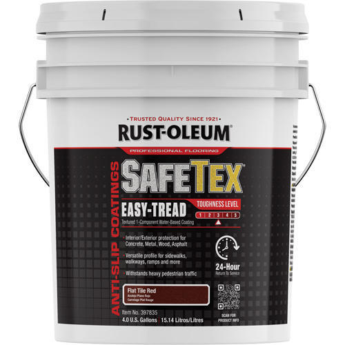 Rev&ecirc;tement d'acrylique SafeTex Easy-Tread, 4 gal., &agrave; l'eau, Fini mat profond/Textur&eacute;, Rouge GTA Hardware Inc