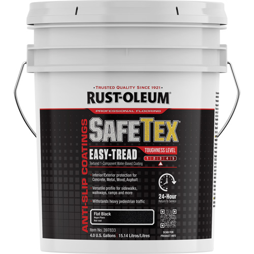 SafeTex&reg; Easy-Tread Acrylic Coating, 4 gal., Water-Based, Flat Finish/Textured, Black GTA Hardware Inc