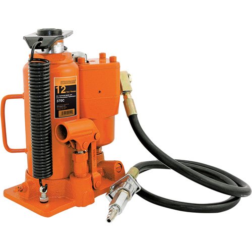 370A Cric-bouteille, 12 tonnes, Air comprim&eacute;/hydraulique, 19-1/2" Hauteur &eacute;lev&eacute;e GTA Hardware Inc