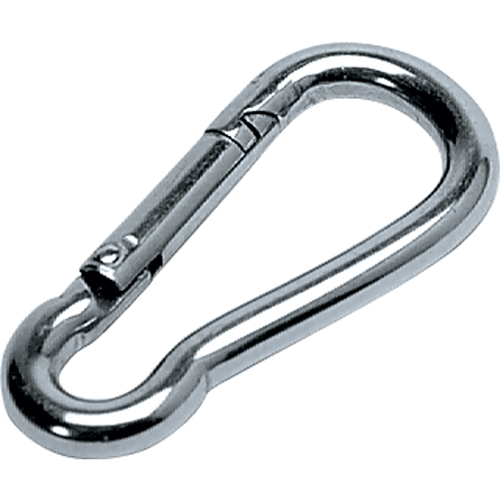 Mousqueton en acier inoxydable, 200 lb (0,1 tonne) Charge d'utilisation max., 1/8" Taille, 1/4" Oeil GTA Hardware Inc