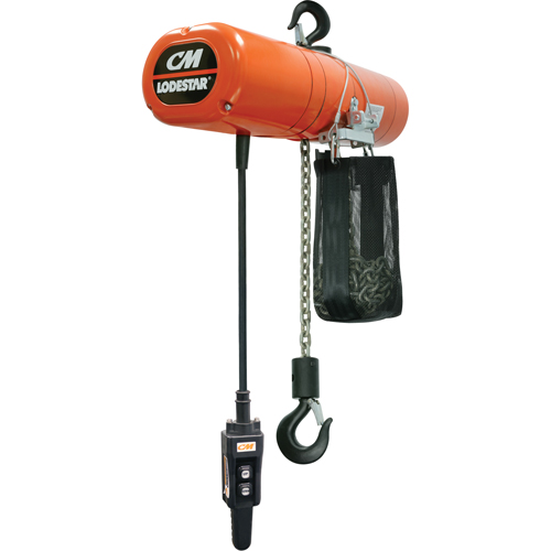 Lodestar Electric Chain Hoists, 10' Lift, 4000 lbs. (2 tons) Capacity, 8 FPM GTA Hardware Inc