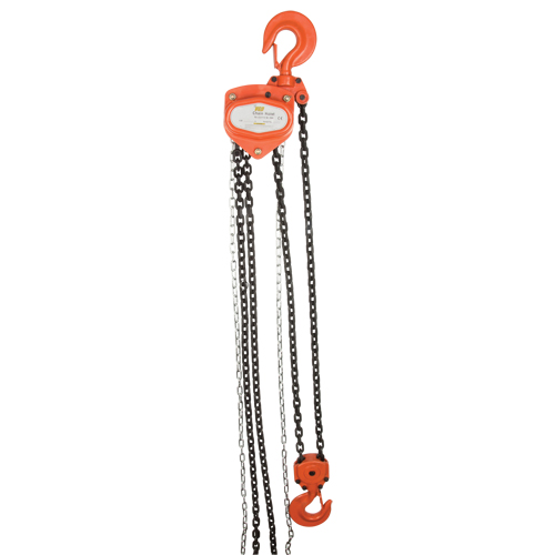 Chain Hoist, 10' Lift, 1000 lbs. (0.5 tons) Capacity, Alloy Steel Chain GTA Hardware Inc