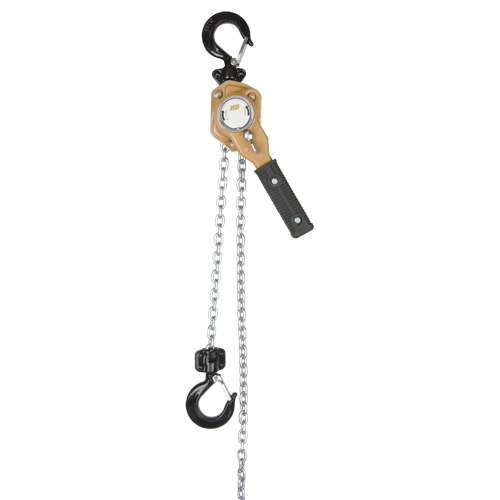 Heavy Duty Gold Series Lever Chain Hoist, 10' Lift, 500 lbs. (0.25 tons) Capacity, Alloy Steel Chain GTA Hardware Inc