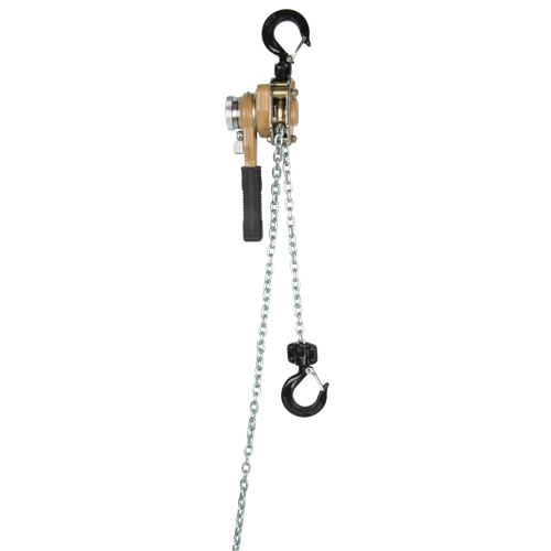 Heavy Duty Gold Series Lever Chain Hoist, 10' Lift, 500 lbs. (0.25 tons) Capacity, Alloy Steel Chain GTA Hardware Inc