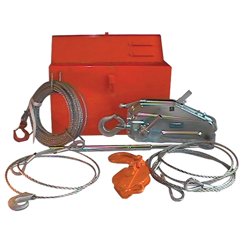 Tirfor&reg; Wire Rope Hoist TU128 Rescue Kit, 7/16" Wire Diameter, 4000  lbs. (2 tons) Capacity GTA Hardware Inc