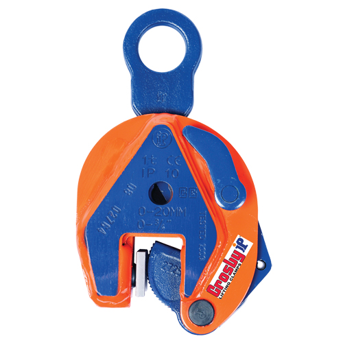 Griffe de levage vertical IP10H, 1000 lb (0,5 tonne) Charge d'utilisation max., 0" - 5/8" Ouverture des m&acirc;choires GTA Hardware Inc