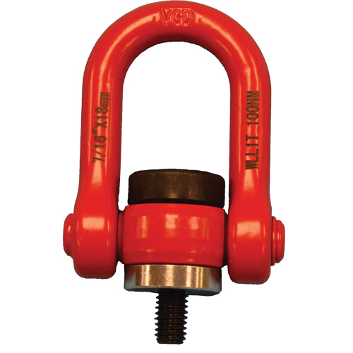 Anneau de levage pivotant VQ pour palan, 1/4", Longueur du filetage 12 mm, Acier alli&eacute; GTA Hardware Inc