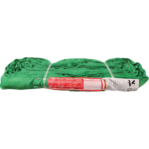 Polyester Round Sling, Green, 12' L, 6000 lbs. Vertical Load GTA Hardware Inc