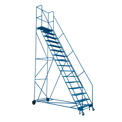 Escabeau roulant certifi&eacute; par la CSA avec pied verrouillable, 16 marches, Largeur de la marche 30", Hauteur de la plateforme 144", Acier GTA Hardware Inc