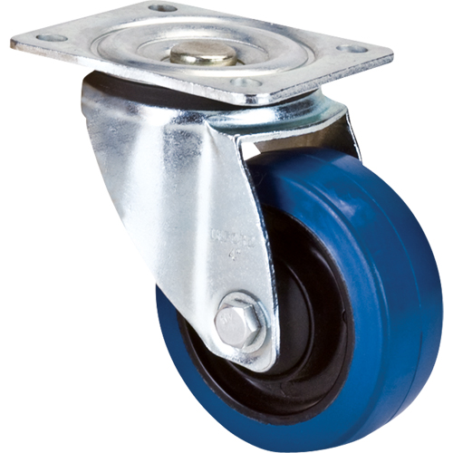 Roulette bleue, Pivotant, 4" (101,6 mm), Caoutchouc, 350 lb (158,8 kg) GTA Hardware Inc