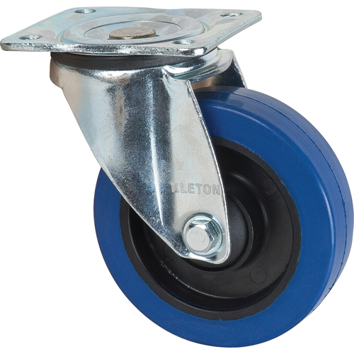 Roulette bleue, Pivotant, 5" (127 mm), Caoutchouc, 400 lb (181 kg) GTA Hardware Inc