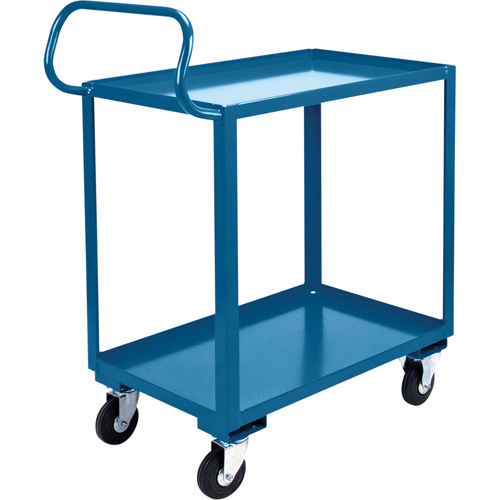 Chariot ergonomique &agrave; tablettes, 800 lb Capacit&eacute;, Acier, 20" la x 37" ha x 32" p, Bordure vers le haut GTA Hardware Inc