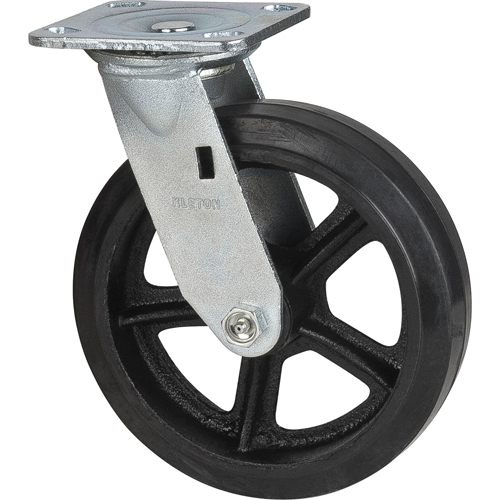 Roulette moul&eacute;, Pivotant, 8" (203,2 mm), Caoutchouc, 660 lb (299 kg) GTA Hardware Inc