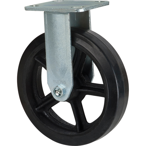 Roulette moul&eacute;, Fixe, 8" (203,2 mm), Caoutchouc, 660 lb (299 kg) GTA Hardware Inc
