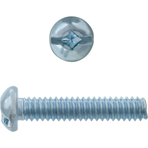 Round Square/Slot HD Machine Screws, #6 x 3" L, Zinc Plated GTA Hardware Inc