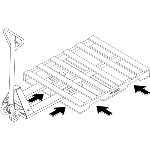4-Way Hydraulic Pallet Truck, 48" L x 7" W, 4000 lbs. Capacity GTA Hardware Inc