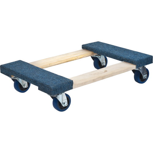 Carpeted Ends Hardwood Dolly, Wood Frame, 18" W x 24" L, 1400 lbs. Capacity GTA Hardware Inc