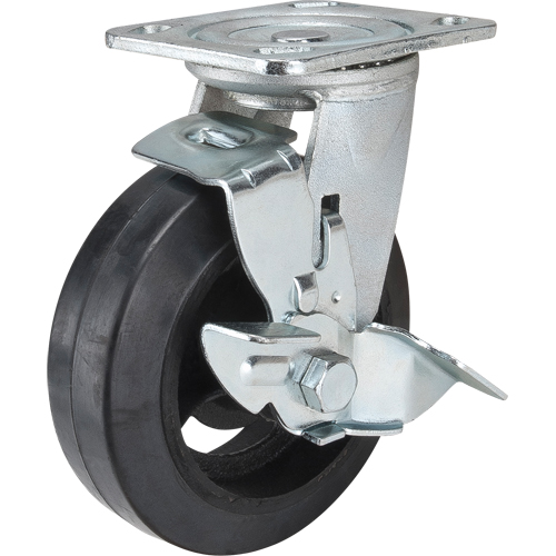 Roulette moul&eacute;, Pivotant avec frein, 6" (152,4 mm), Caoutchouc, 550 lb (249 kg) GTA Hardware Inc