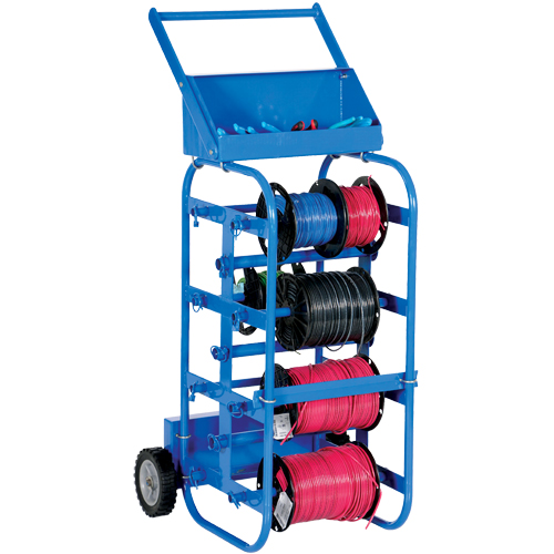 Portable Wire Reel Caddy, Steel, 11 Rod, 19-1/2" W x 43-1/4" H x 17-1/2" D, 150 lbs. Capacity GTA Hardware Inc