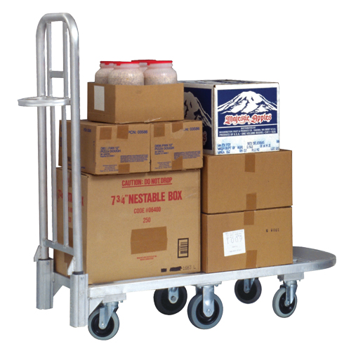 Aluminum Merchandise Cart, 20" W x 55-1/4" L, 1200 lbs. Cap., Polyurethane Wheels GTA Hardware Inc