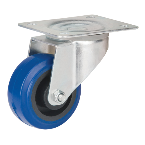 Blue Caster, Swivel, 3" (76 mm), Rubber, 285 lbs. (129 kg.) GTA Hardware Inc