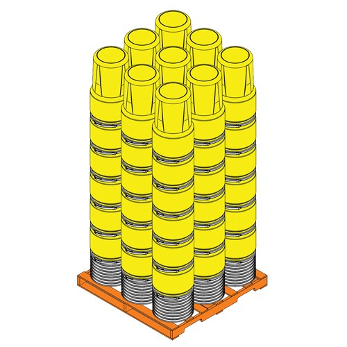 Baril emboîtable en poly&eacute;thyl&egrave;ne, 14 gal. US (11,7 gal. imp.), Dessus ouvert, Bleu GTA Hardware Inc