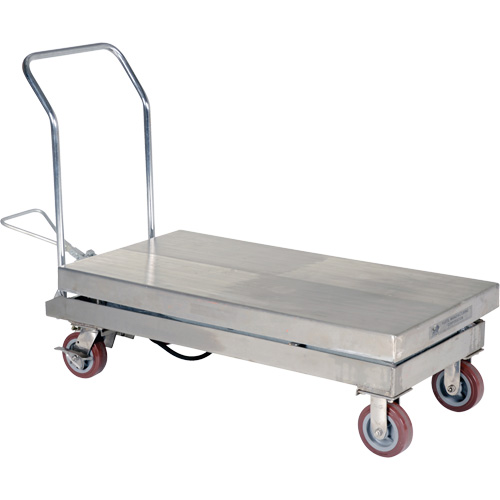 Manual Hydraulic Scissor Lift Table, 47" L x 24" W, Partial Stainless Steel, 2000 lbs. Capacity GTA Hardware Inc