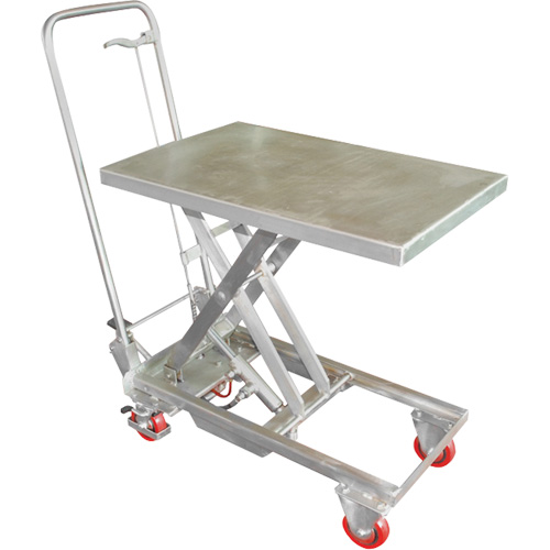 Manual Hydraulic Scissor Lift Table, 27-1/2" L x 17-3/4" W, Stainless Steel, 200 lbs. Capacity GTA Hardware Inc