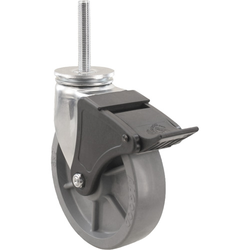 Roulette Emaxx Envirothane, Pivotant avec frein, Diam&egrave;tre 5" (127 mm), Capacit&eacute; 1000 lb (453,6 kg) GTA Hardware Inc