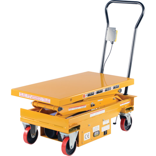 DC Powered Hydraulic Scissor Lift Elevating Cart, Steel, 39-3/4" L x 20-1/2" W, 1000 lbs. Capacity GTA Hardware Inc
