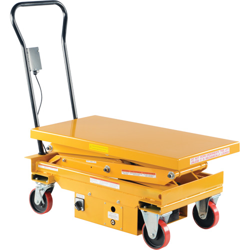 DC Powered Hydraulic Scissor Lift Elevating Cart, Steel, 39-3/4" L x 20-1/2" W, 1000 lbs. Capacity GTA Hardware Inc
