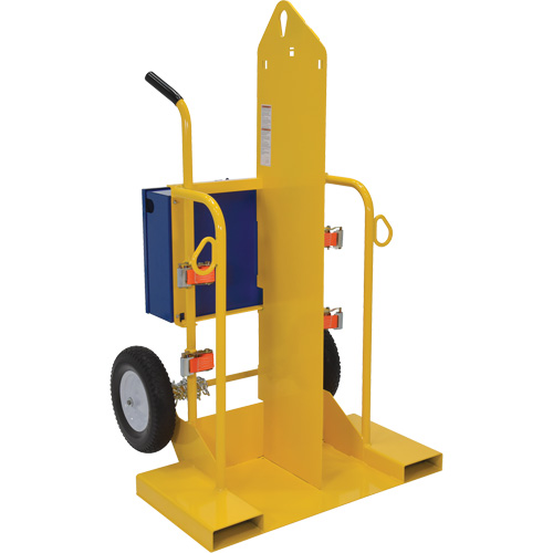 Chariot pour chalumeau et bouteille &agrave; gaz, Roues Rempli de mousse, Base de 24" la x 19-1/2" lo, 500 lb GTA Hardware Inc