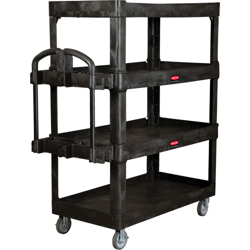 Chariot utilitaire robuste et ergonomique, 4 tiers, 24-1/4" x 62-2/5" x 54-1/10", Capacit&eacute; 700 lb GTA Hardware Inc