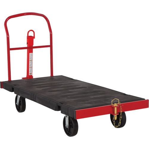 Chariot &agrave; plate-forme remorquable, 64-1/4" lo x 30-1/2" la, 2500 lb cap, Roues Polyol&eacute;fine GTA Hardware Inc