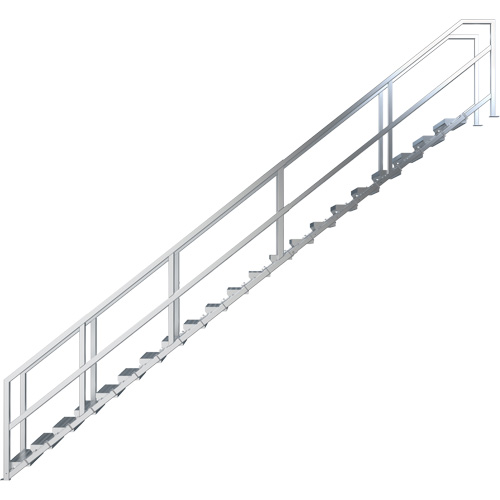 SmartStairs 17-21 Steps Modular Construction Stair System, 157-1/2" H GTA Hardware Inc