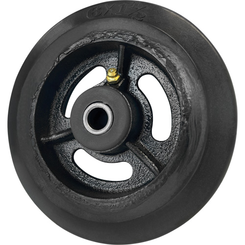 Roue en caoutchouc moul&eacute;, 6'' (152 mm) dia. x 1-1/2" (38 mm) la, Capacit&eacute; de 450 lb (204 kg) GTA Hardware Inc