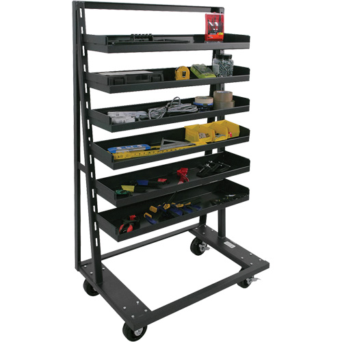 Chariot &agrave; cadre en A robuste &agrave; un c&ocirc;t&eacute; avec 6 plateaux &agrave; rebords, 38" x 25" x 63", Capacit&eacute; 2500 lb GTA Hardware Inc