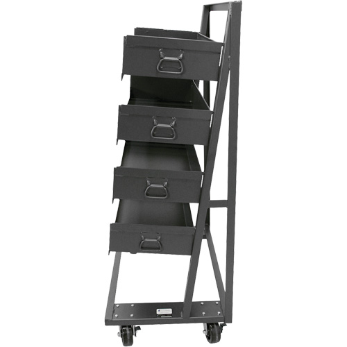 Chariot &agrave; cadre en A robuste &agrave; un c&ocirc;t&eacute; avec 4 grands plateaux, 38" x 25" x 63", Capacit&eacute; 2500 lb GTA Hardware Inc