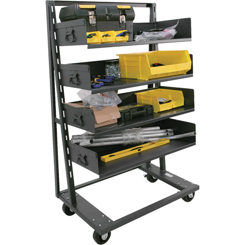 Chariot &agrave; cadre en A robuste &agrave; un c&ocirc;t&eacute; avec 4 grands plateaux, 38" x 25" x 63", Capacit&eacute; 2500 lb GTA Hardware Inc