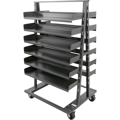 Chariot &agrave; cadre en A robuste &agrave; deux c&ocirc;t&eacute;s avec 12 plateaux, 38" x 30" x 63", Capacit&eacute; 2500 lb GTA Hardware Inc