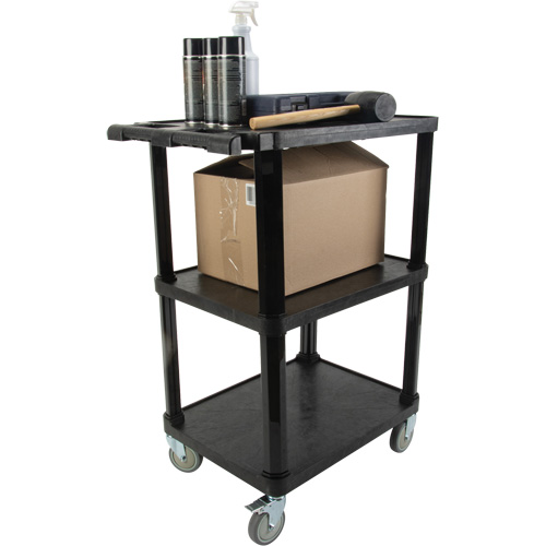 Chariot utilitaire avec tablette plate, 3 tiers, 18-1/8" x 37-3/8" x 27-3/4", Capacit&eacute; 330 lb GTA Hardware Inc