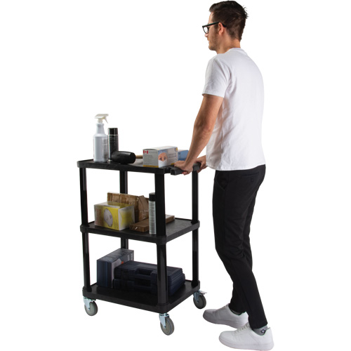 Chariot utilitaire avec tablette plate, 3 tiers, 18-1/8" x 37-3/8" x 27-3/4", Capacit&eacute; 330 lb GTA Hardware Inc