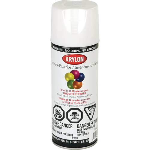Industrial Acryli-Quik Lacquer, White, Semi-Gloss, 12 oz., Aerosol Can GTA Hardware Inc