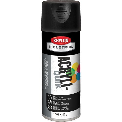 Laque industrielle Acryli-Quik, Noir, Ultra-mat, 12 oz, Canette a&eacute;rosol GTA Hardware Inc