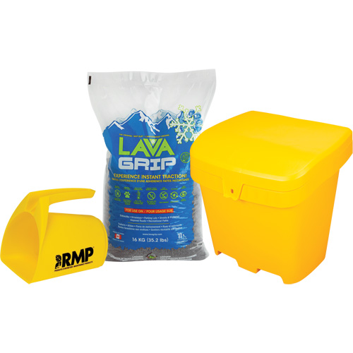 Ensemble d'aide &agrave; la traction LavaGrip avec 77 sacs, Taille du conteneur 35,3 lb (16 kg), Sac GTA Hardware Inc