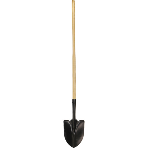 Round Point Shovel, Tempered Steel Blade, Wood, Straight Handle GTA Hardware Inc