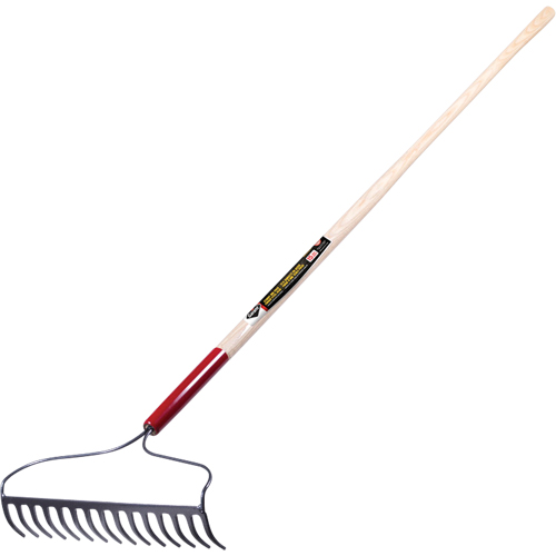 Pro Bow Rake, Wood Handle, 60" L, 16" Blade, 15 Tines GTA Hardware Inc
