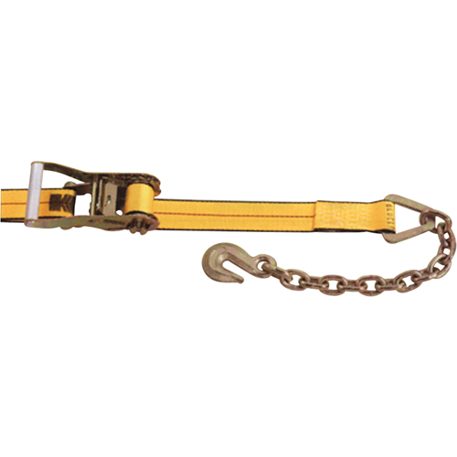 Ratchet Straps, Chain Anchor, 2" W x 30' L, 3335 lbs. (1513 kg) Working Load Limit GTA Hardware Inc