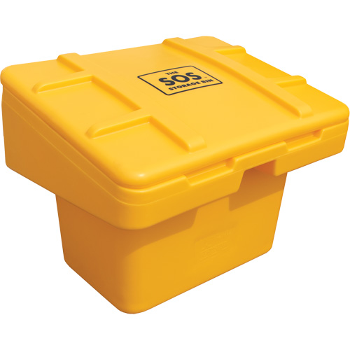 Contenants pour sel & sable SOS, Avec Moraillon, 30" x 24" x 24", 5,5 pi³, Jaune GTA Hardware Inc
