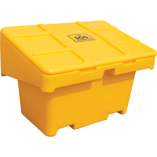 Contenants pour sel & sable SOS, Avec Moraillon, 42" x 29" x 30", 11 pi³, Jaune GTA Hardware Inc